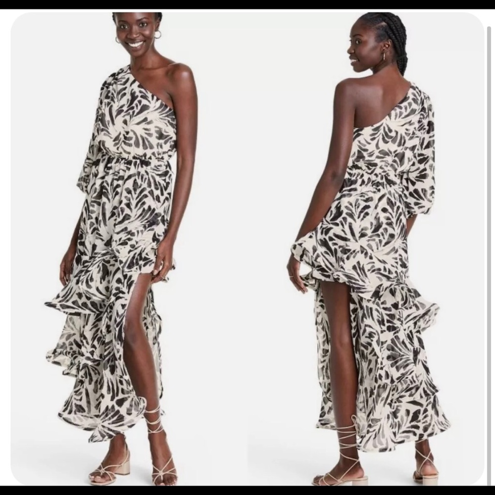ALEXIS for Target; One shoulder Botanical Ruffle Dress